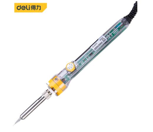 得力DL5071内热式调温电烙铁尖头60W(黄) 商品图0