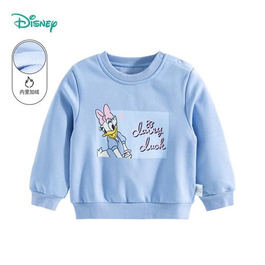 【商场同款】迪士尼童装女童卫衣卡通米妮黛丝简约双色卫衣加绒保暖秋新品214DS0196 商品图1