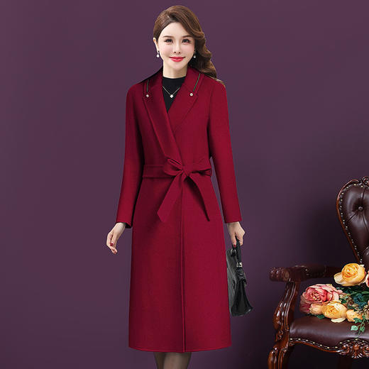 新款妈妈大衣中长款修身毛呢外套  YMR8705 商品图2