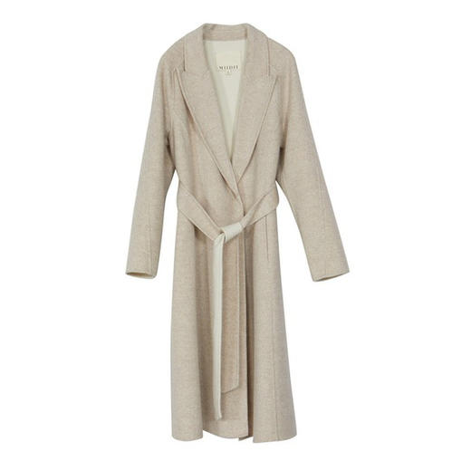 谜底2022冬季新款X型长款毛呢大衣女西装领纯色气质时尚224MD1647 商品图4