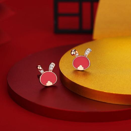 「S925银款！新年招财兔系列礼盒装」原创招财兔温感变色项链 女S925银小众设计国潮风兔子锁骨链时尚饰品 商品图6