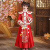 DY-8818儿童汉服女童拜年服冬季新款童装小女孩中国风唐装红色裙套装 商品缩略图2