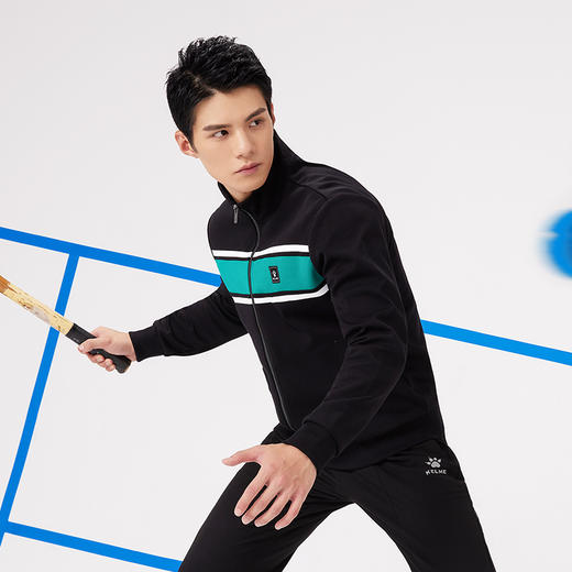 卡尔美立领针织运动外套男秋季新款开衫上衣运动服夹克 商品图0