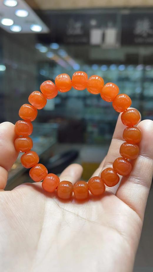 南红玛瑙柿子红手串 8mm  单圈简约手链送礼物百搭 红色红手链首饰饰品 商品图2