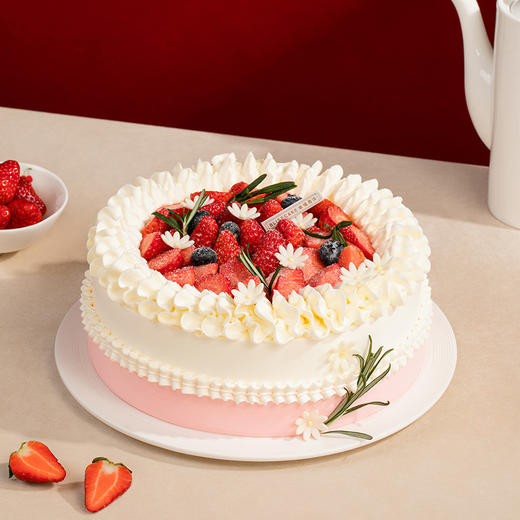 【草莓蛋糕销量NO.1】莓莓圆舞曲蛋糕，草莓&甜润奶油，（南京幸福西饼蛋糕正价） 商品图1