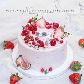 【草莓屋】红宝石（红丝绒戚风胚➕莓果夹心和奶油）