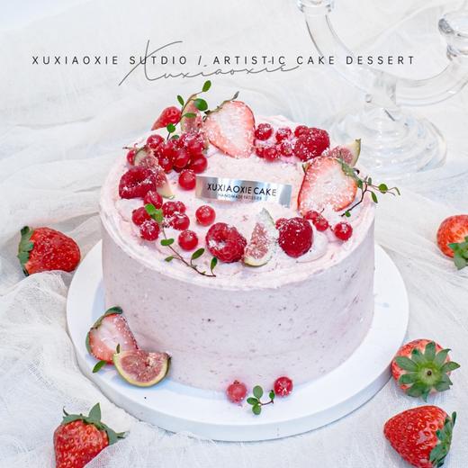 【草莓屋】红宝石（红丝绒戚风胚➕莓果夹心和奶油） 商品图0