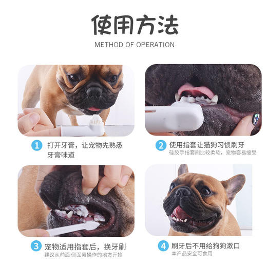 宠物牙膏牙刷套装牛肉味宠物牙齿口腔清洁狗狗牙刷/1套 商品图2