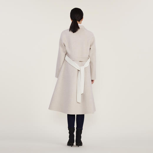 谜底2022冬季新款X型长款毛呢大衣女西装领纯色气质时尚224MD1647 商品图2