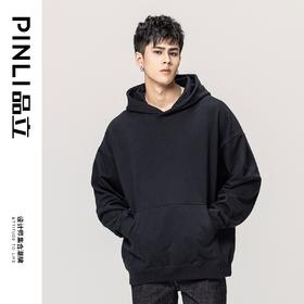 PINLI品立秋冬新款男士纯色连帽套头长袖休闲卫衣GD223309394