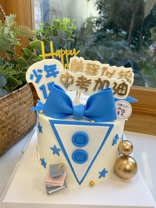 男孩加油前程似锦奶油蛋糕 下单前请仔细阅读商品详情 商品图1