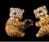独角鹿西洋古董法国珠宝世家18K金镶嵌钻石黄色蓝宝石小熊耳夹 商品缩略图2