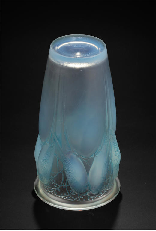 独角鹿西洋古董法国莱俪LAILIQUE设计CEYLAN款鹦鹉欧泊水晶花瓶 商品图2