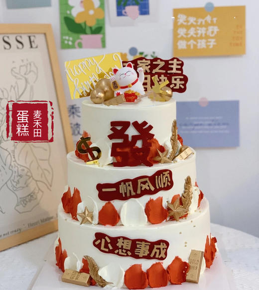 招财猫（给长辈的爱，选择动物奶油更健康，加急/更多尺寸请联系客服1892670993）） 商品图0