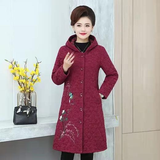 A2098冬装洋气外套2021新款民族风中长款加厚棉服中老年保暖棉袄 商品图5