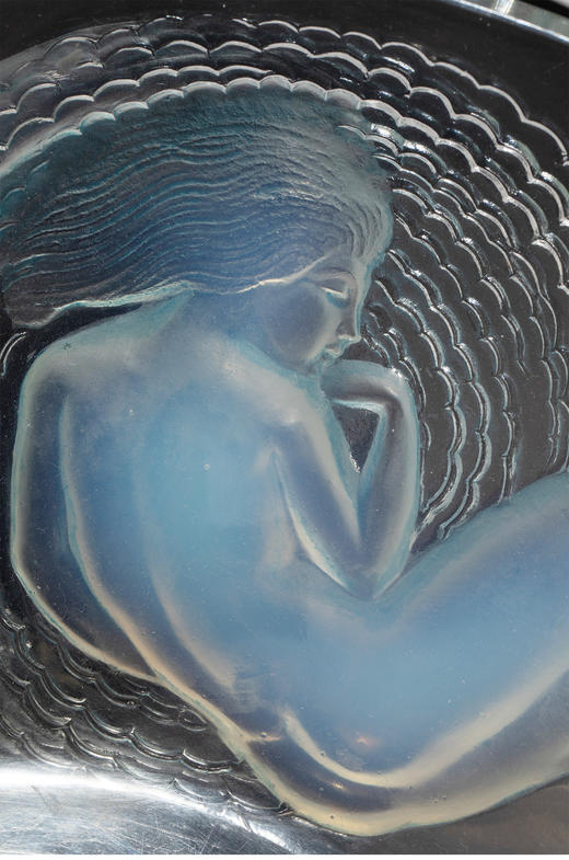 独角鹿西洋古董LALIQUE莱俪CALYPSO海上仙女吕普索欧泊水晶浅口盘 商品图4