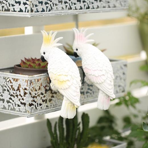 花园庭院阳台花盆鹦鹉盆挂创意可爱花瓶鱼缸装饰品小动物树脂挂件 商品图8