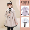 DY-6812儿童外套秋冬夹棉新款童装洋气女孩毛呢大衣中长款女童裙套装 商品缩略图4