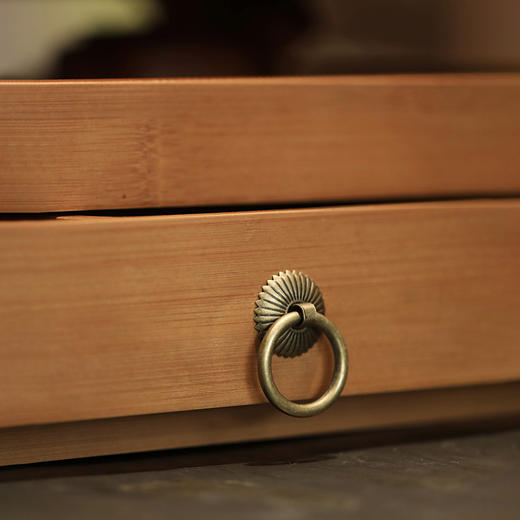 无闻 竹制收纳柜 置物架中式复古收纳盒家用茶具茶道储物柜 商品图11