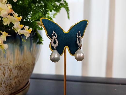 澳白巴洛克星辰18K金钻石镶嵌设计款耳环 商品图3