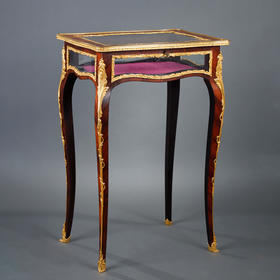 独角鹿西洋古董家具法国路易十五风格铜鎏金玻璃实木展示桌几