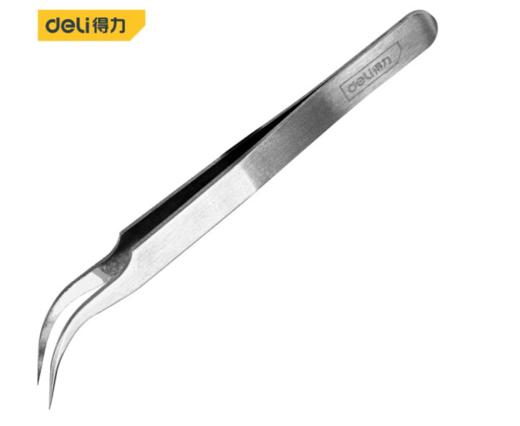 得力DL396203镊子不锈钢弯头(银) 商品图0