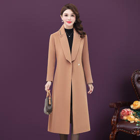 新款妈妈大衣中长款修身毛呢外套  YMR8705
