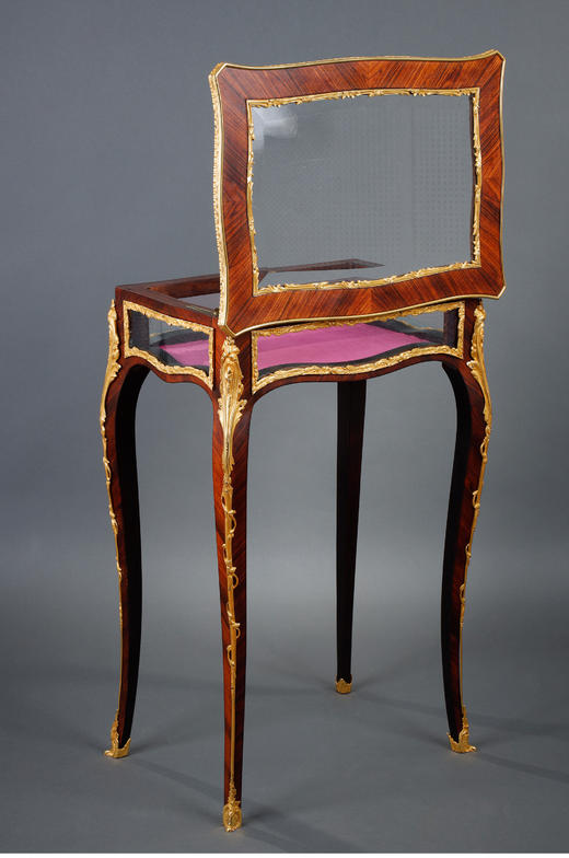 独角鹿西洋古董家具法国路易十五风格铜鎏金玻璃实木展示桌几 商品图4