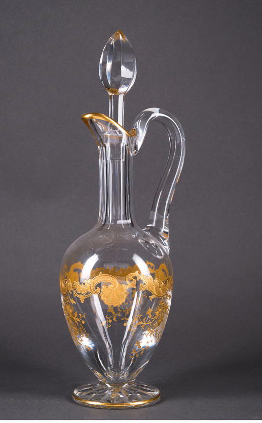 独角鹿西洋古董法国圣路易签名MASSENET系列24K描金水晶酒具套件 商品图3