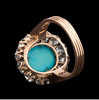 独角鹿西洋古董首饰法国18K黄金镶嵌钻石及绿松石玛格丽特款戒指 商品缩略图3