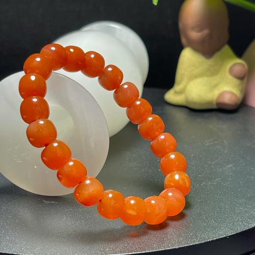 南红玛瑙柿子红手串 8mm  单圈简约手链送礼物百搭 红色红手链首饰饰品 商品图1