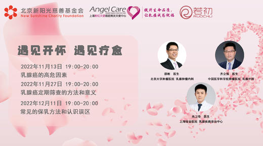 11月27日 | 邵彬、齐立强、高卫奇医生科普：乳腺癌定期筛查的方法和意义 商品图0