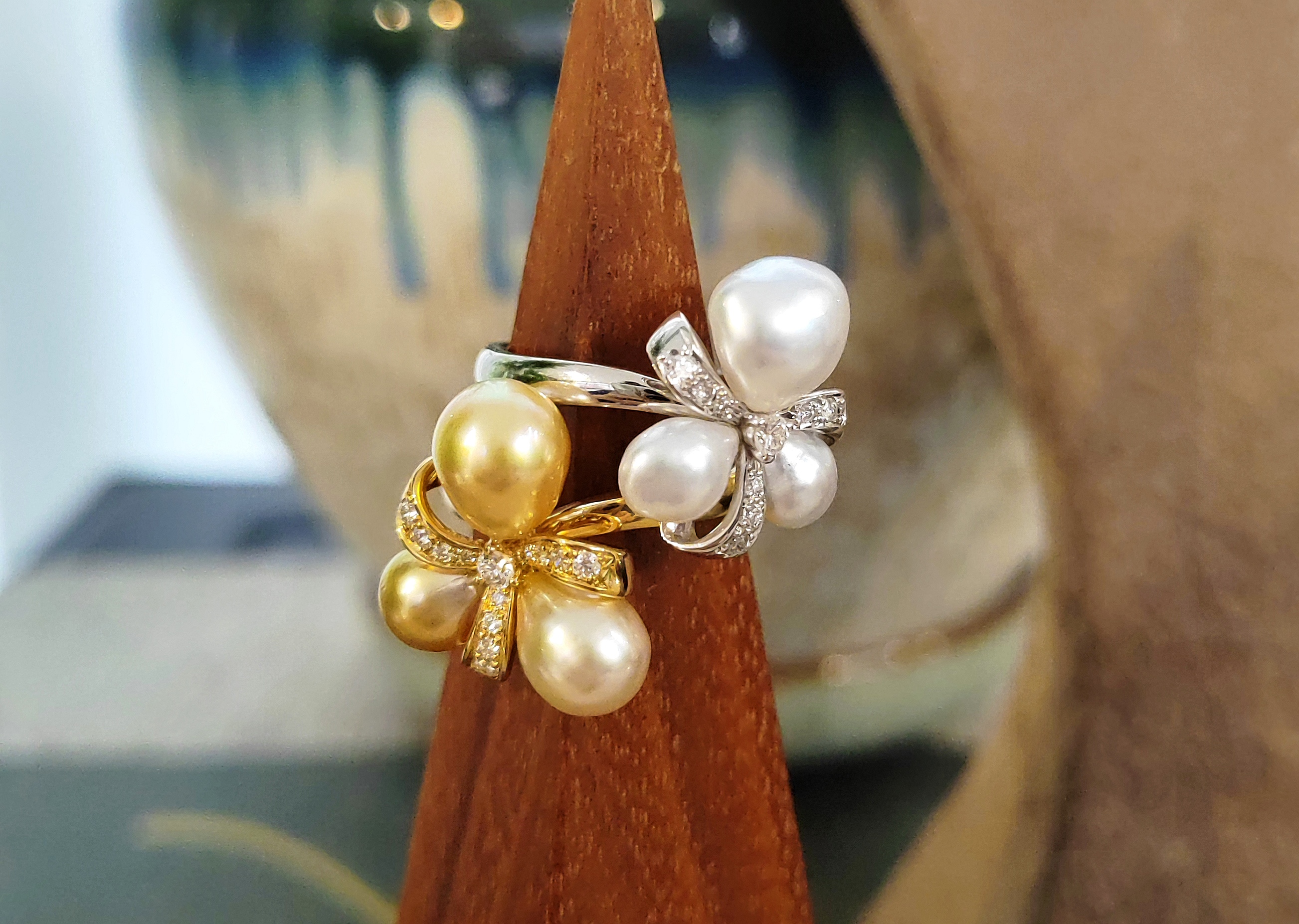 金珠Keshi 澳白Keshi 18K金戒指