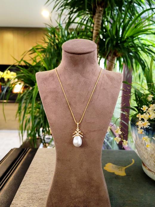 澳白巴洛克星辰18K金钻石镶嵌设计款吊坠 商品图4