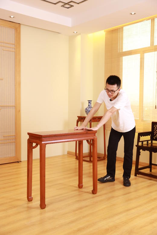 红桥红  家具严选  缅甸花梨（大果紫檀）【恭王府 霸王枨小条桌】 商品图5