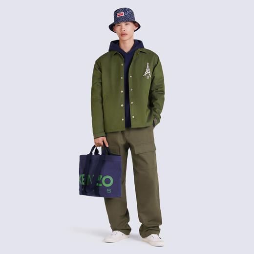 KENZO 高田贤三 男士棉质徽标印花特薄款夹克外套棉服 军绿色 FC65 BL061 9RI 51 商品图3