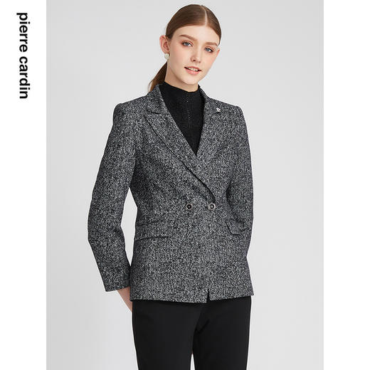 皮尔卡丹女装西服高频时尚干练羊毛商务通勤上衣外套P2337U2936B0
 商品图3
