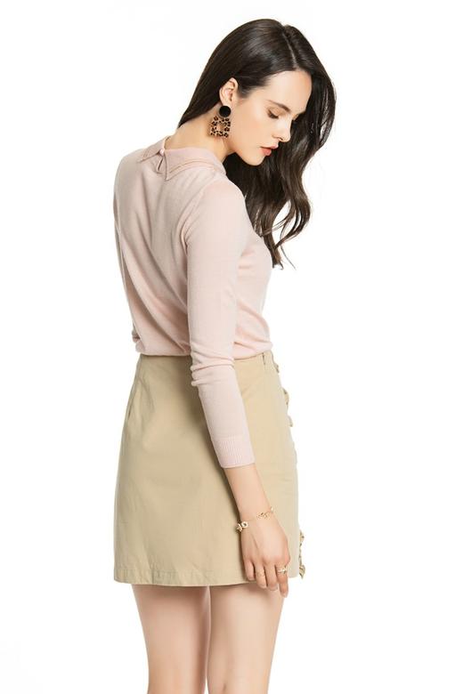 WEN&VI 蝴蝶结装饰粉色针织衫 4406 商品图2