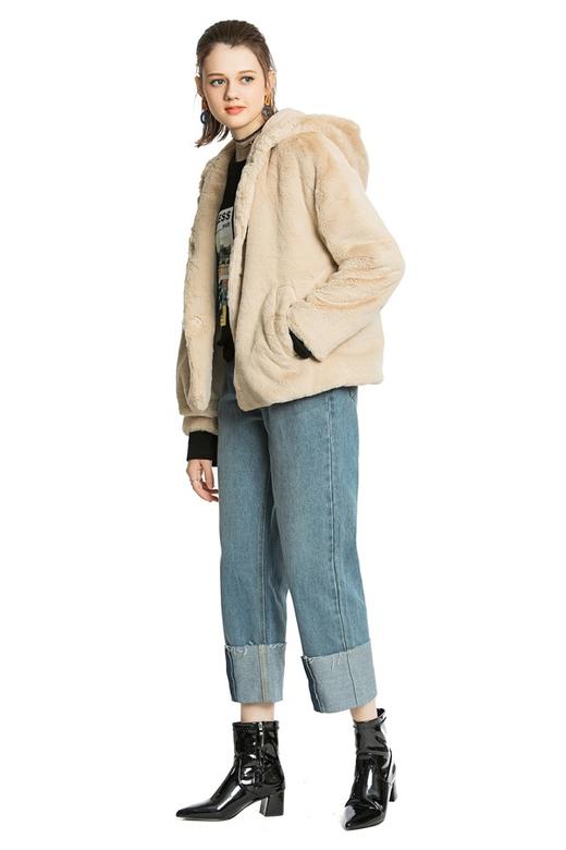 ZARA 米色连帽短绒外套 4373 商品图1