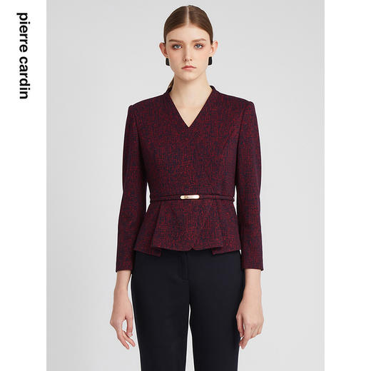 皮尔卡丹女装春秋新款淑女通勤优雅长袖上衣P2333U2990T0
 商品图0