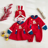 兔年婴儿衣服男女宝宝新年拜年服满月百天周岁礼服公主哈衣中国风 商品缩略图0