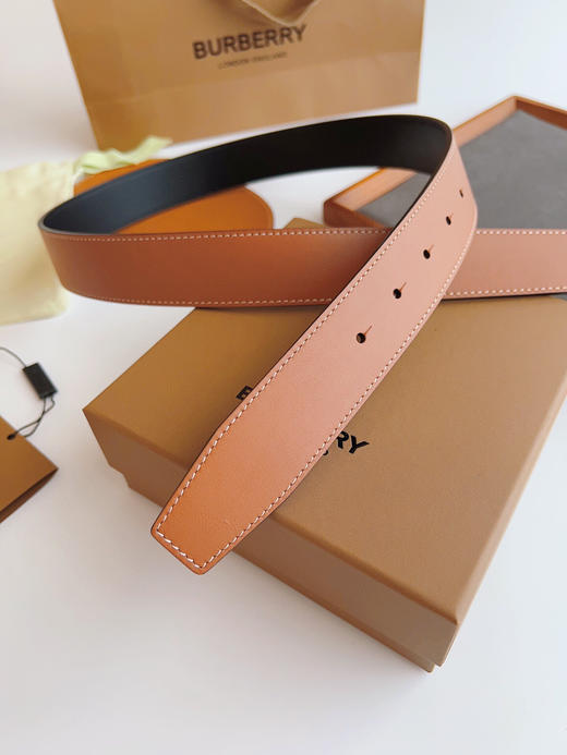 秋冬特惠💰350 巴宝莉新品男士腰带 双扣头层进口牛皮 商品图7