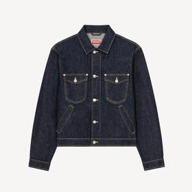 KENZO 高田贤三 男士棉质 KENZO Paris 背饰经典牛仔外套 蓝色 FC65 DV301 9EI 78