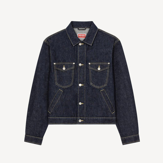 KENZO 高田贤三 男士棉质 KENZO Paris 背饰经典牛仔外套 蓝色 FC65 DV301 9EI 78 商品图0