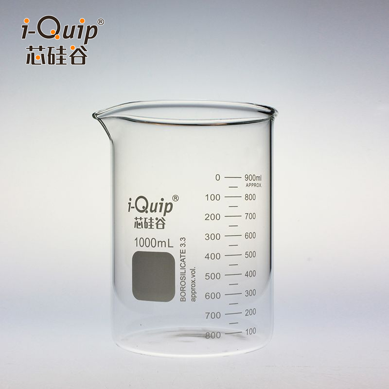 i-Quip 芯硅谷 B6035 玻璃烧杯,实验室反应容器,:高硼硅玻璃(3.3料) 容量50-2000ml