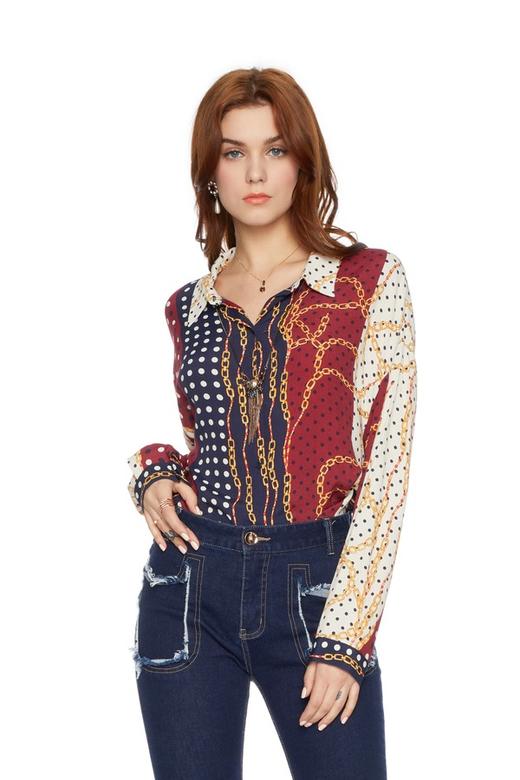 ZARA 链条波点拼色衬衣 5225 商品图0