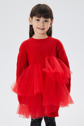 JNBY  22年冬款  圆领女童长袖毛衫连衣裙  1MAG11950