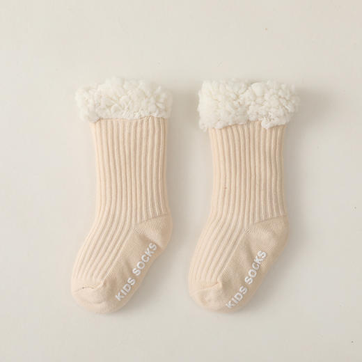 【超厚羊羔绒儿童地板袜】坑条纯色加绒婴儿袜子防滑宝宝地板袜 商品图10