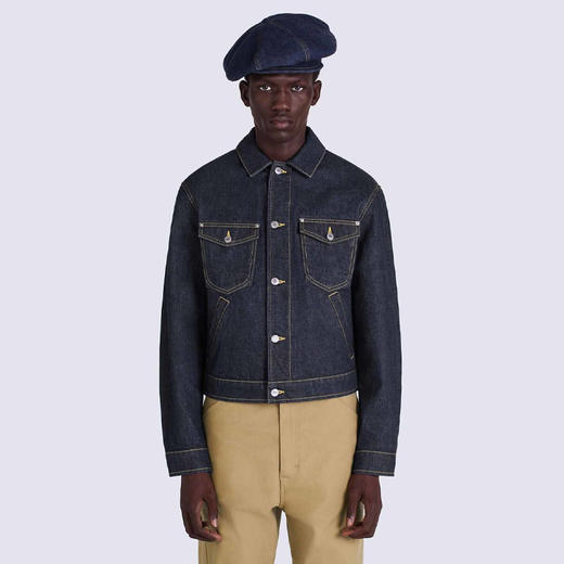 KENZO 高田贤三 男士棉质 KENZO Paris 背饰经典牛仔外套 蓝色 FC65 DV301 9EI 78 商品图1