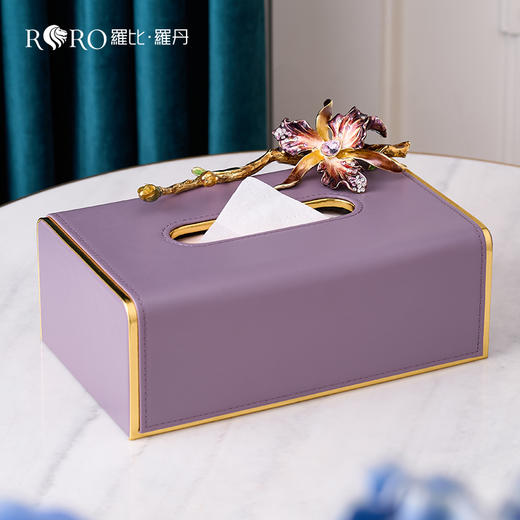 罗比罗丹蝶恋花纸巾盒家用客厅茶几创意办公室轻奢风抽纸盒 商品图1